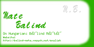 mate balind business card